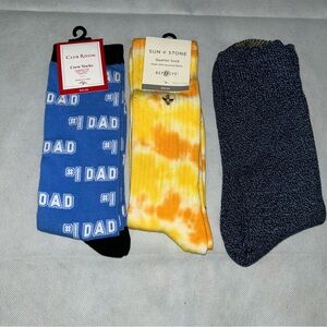 Clayton sun and stone and unknown crew socks NWT